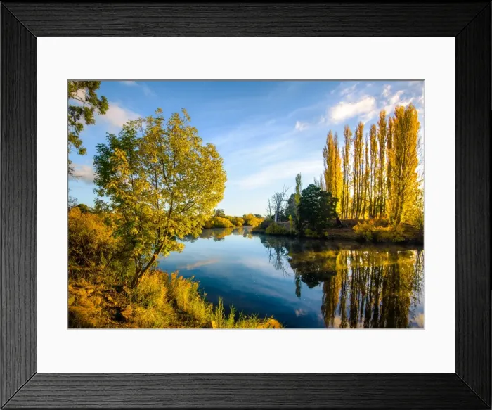 Framed Print : Autumn Colors by Derwent River in Tasmania Framed Print : Autumn Colors by Derwent River in Tasmania