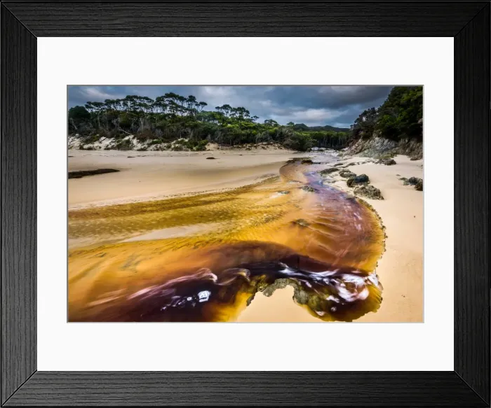 Framed Print : Hidden Bay at South West Cape trail, Southwest Tasmania