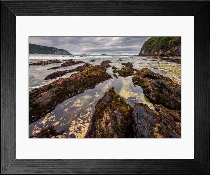 Framed Print : Hidden Bay at South West Cape trail, Southwest Tasmania