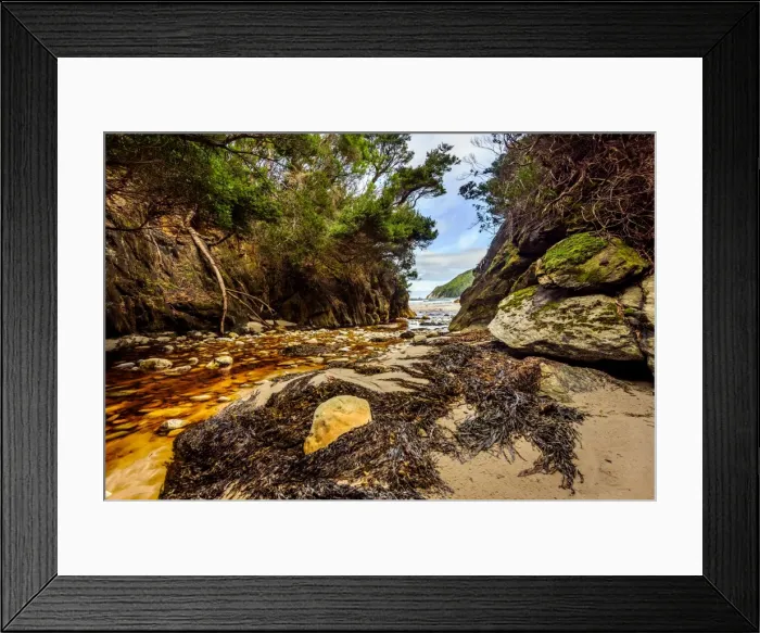 Framed Print : Ketchem Bay at South West Cape trail, Southwest Tasmania