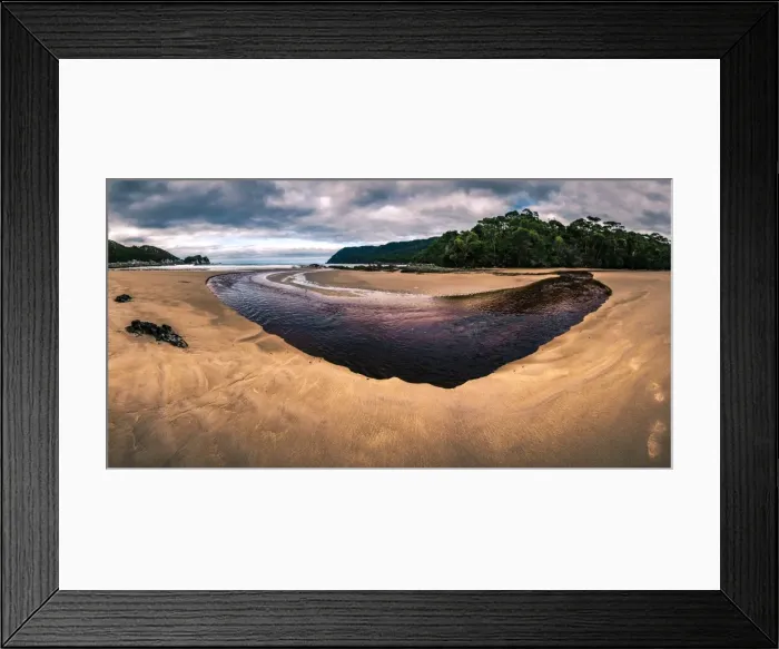 Framed Print : Hidden Bay at South West Cape trail, Southwest Tasmania