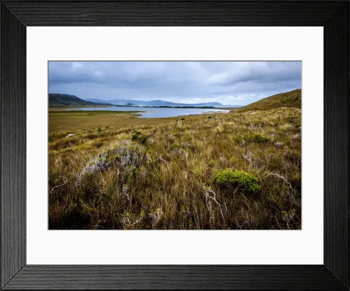 Framed Print : Freney Lagoon at South Coast track, Southwest Tasmania Framed Print : Freney Lagoon at South Coast track, Southwest Tasmania