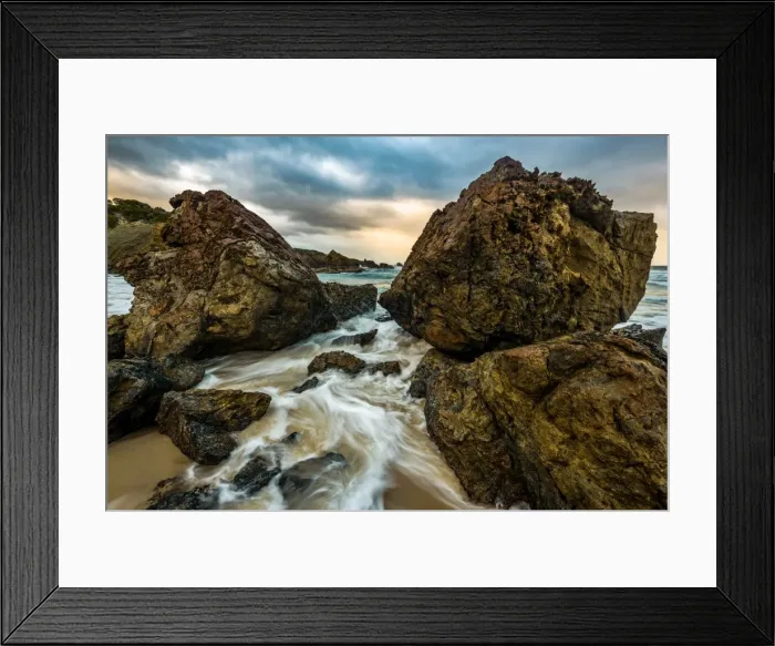 Framed Print : Osmiridium Beach at South Coast track, Southwest Tasmania Framed Print : Osmiridium Beach at South Coast track, Southwest Tasmania