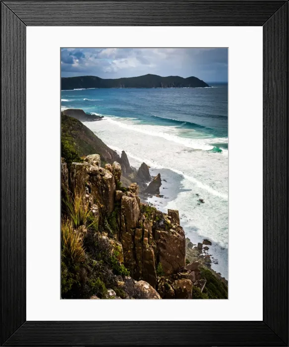 Framed Print : View to South East Cape at South Coast track, Southwest Tasmania Framed Print : View to South East Cape at South Coast track, Southwest Tasmania