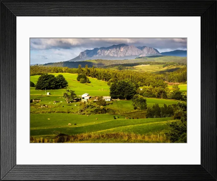 Framed Print : Rural Tasmania and Mount Roland Framed Print : Rural Tasmania and Mount Roland