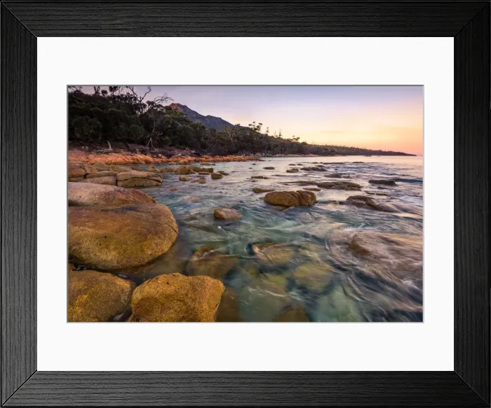 Framed Print : View to mt Freycinet from Hazards Beach, Tasmania Framed Print : View to mt Freycinet from Hazards Beach, Tasmania