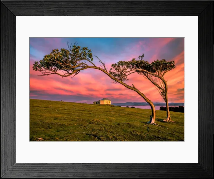 Framed Print : Sunrise in Darlington, an old convict town at Tasmanian Maria Island