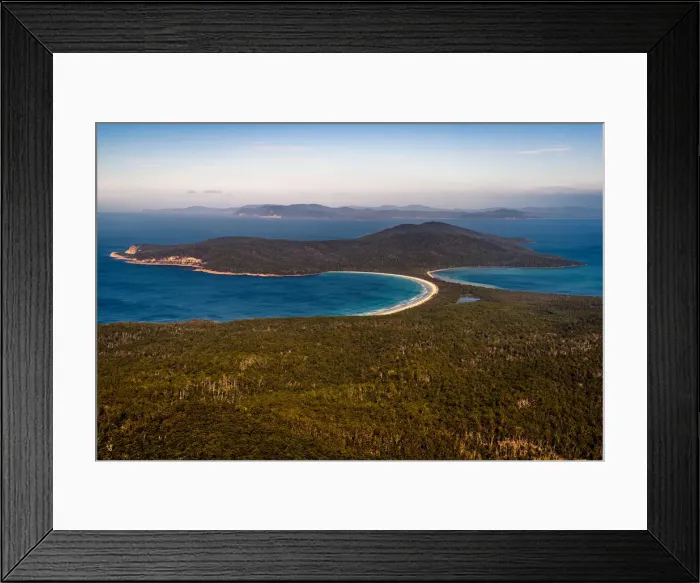 Framed Print : View from the top of Mount Maria to Maria Island Isthmus, Tasmania