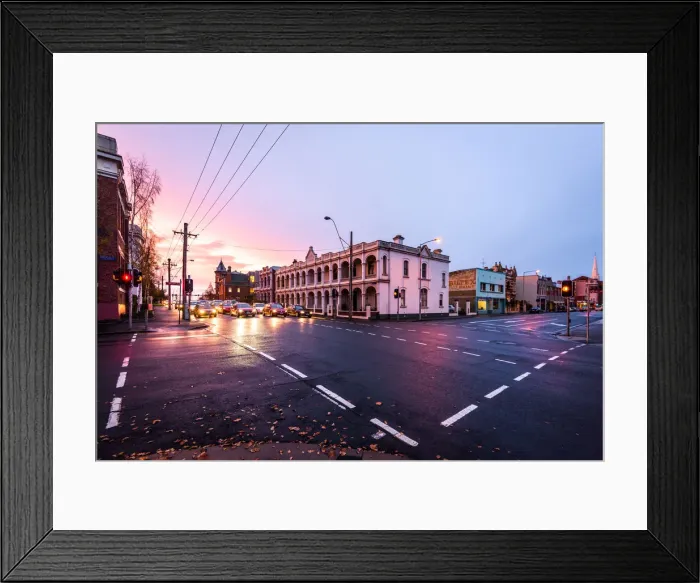 Framed Print : Sunset on the streets of Launceston, Tasmania Framed Print : Sunset on the streets of Launceston, Tasmania