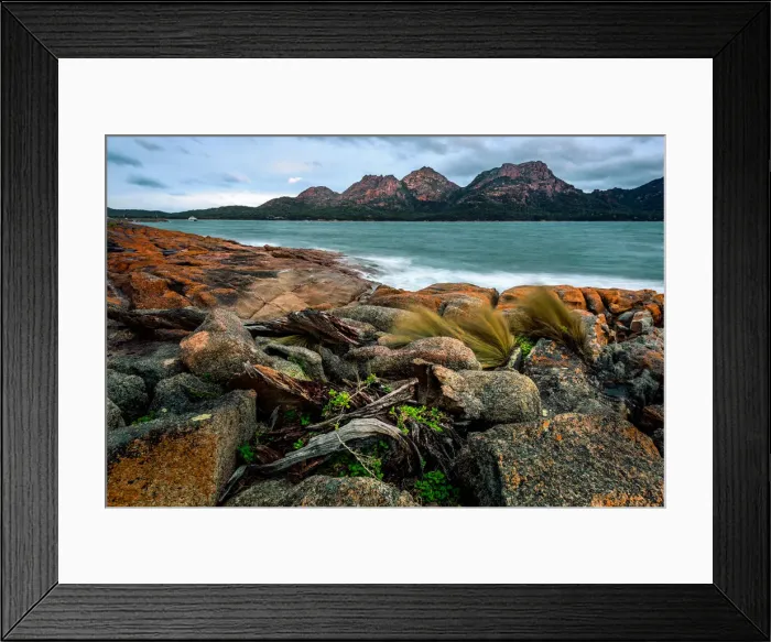 Framed Print : View to the Freycinet Peninsula Hazards from Coles Bay Framed Print : View to the Freycinet Peninsula Hazards from Coles Bay
