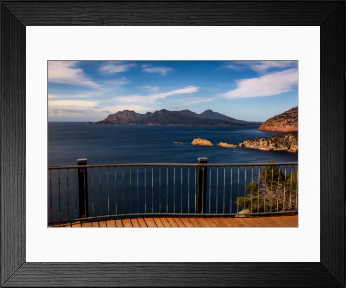 Framed Print : View to Freycinet Penninsula from Cape Tourville, Tasmania Framed Print : View to Freycinet Penninsula from Cape Tourville, Tasmania
