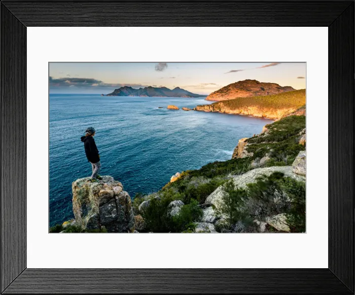 Framed Print : View to Freycinet Penninsula from Cape Tourville, Tasmania