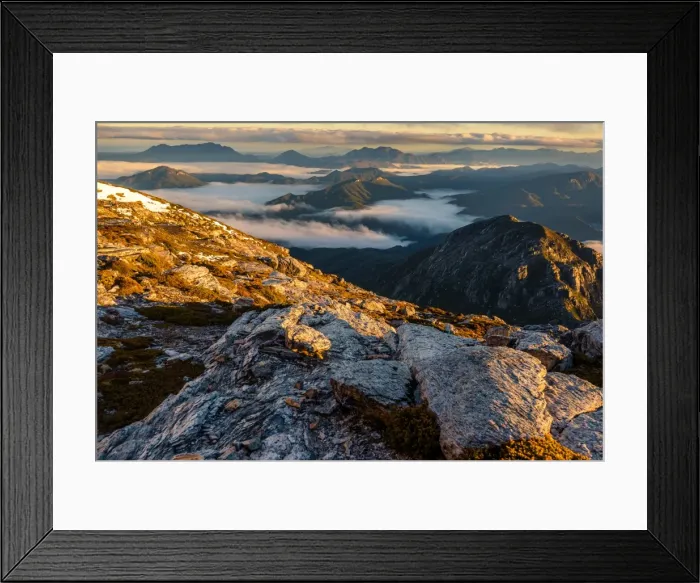 Framed Print : Franklin River Basin in in Franklin-Gordon Wild Rivers National Park, Tasmania