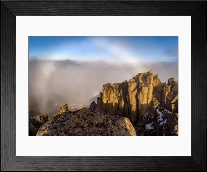 Framed Print : Brocken spectre on the top of Mount Pilion East Framed Print : Brocken spectre on the top of Mount Pilion East