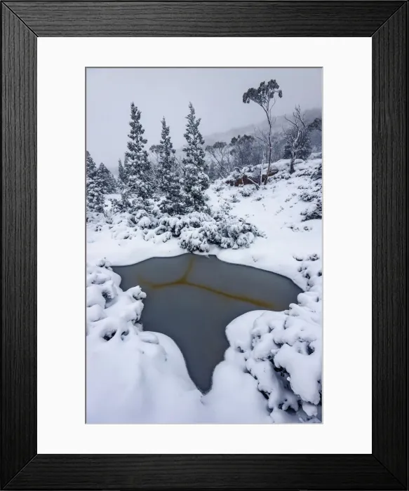 Framed Print : Big Snowfall at Labyrinth, Lake St Clair, Tasmania