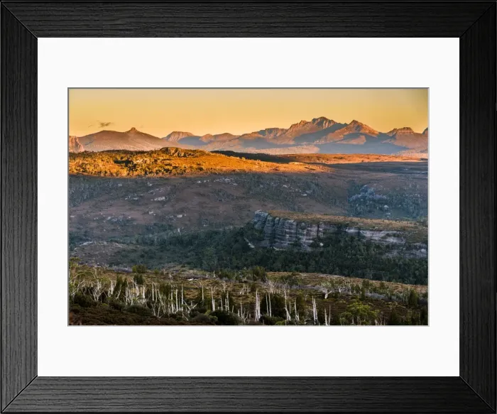 Framed Print : Waterfall Valley at Overland Track, Tasmania Framed Print : Waterfall Valley at Overland Track, Tasmania