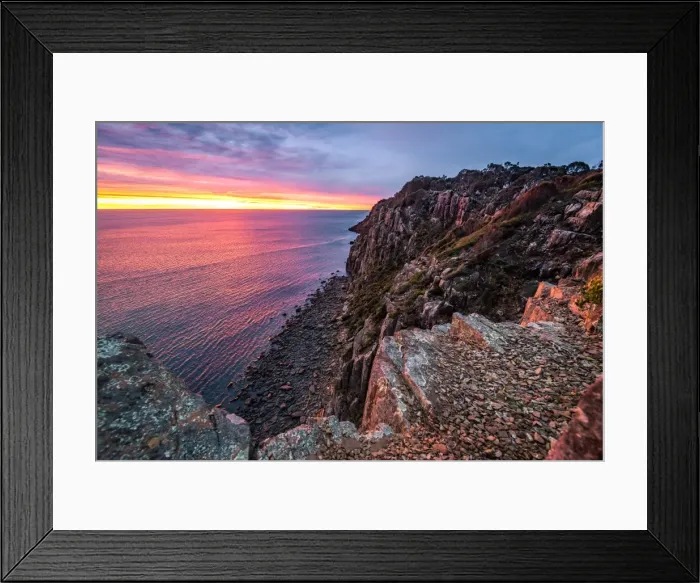 Framed Print : Sunset at West Head, Tasmania