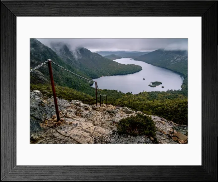 Framed Print : View to Dove Lake from Lake Wilks track
