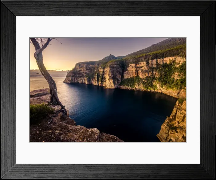 Framed Print : Sunrise at Waterfall Bay at Tasman Peninsula, Tasmania Framed Print : Sunrise at Waterfall Bay at Tasman Peninsula, Tasmania