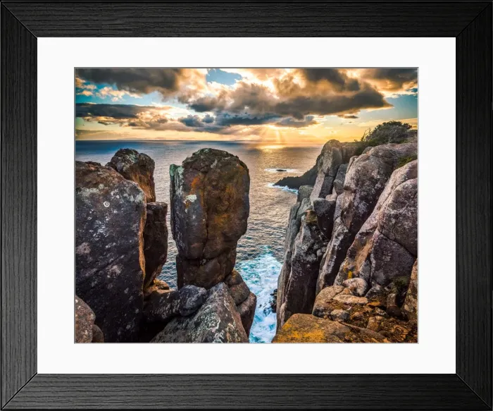Framed Print : Sunset at Cape Raoul, Tasman Peninsula, Tasmania