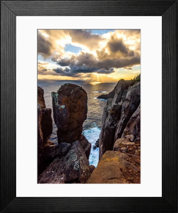 Framed Print : Sunset at Cape Raoul, Tasman Peninsula, Tasmania