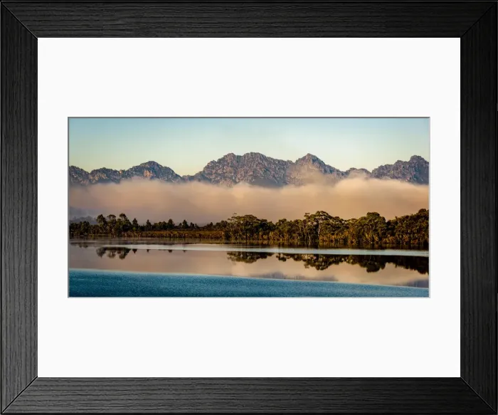 Framed Print : Lake Pedder and Western Arthurs Range, Tasmania Framed Print : Lake Pedder and Western Arthurs Range, Tasmania