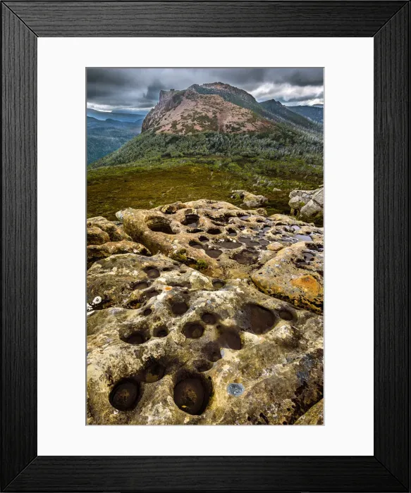 Framed Print : View to mountt Hugel in Lake St Clair National Park, Tasmania