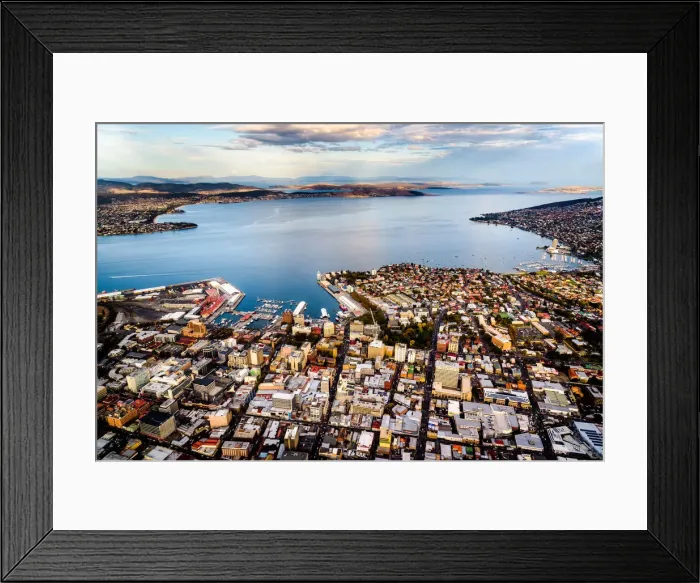 Framed Print : Aerial View of Hobart, Tasmania Framed Print : Aerial View of Hobart, Tasmania