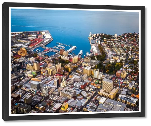 Aerial View of downtown Hobart, Tasmania