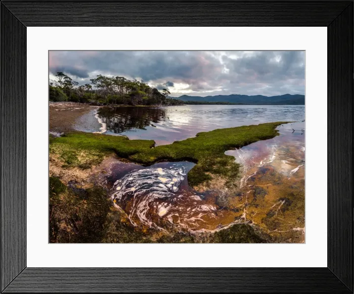 Framed Print : Horseshoe Inlet deep in the Southwest Wilderness, Tasmania Framed Print : Horseshoe Inlet deep in the Southwest Wilderness, Tasmania