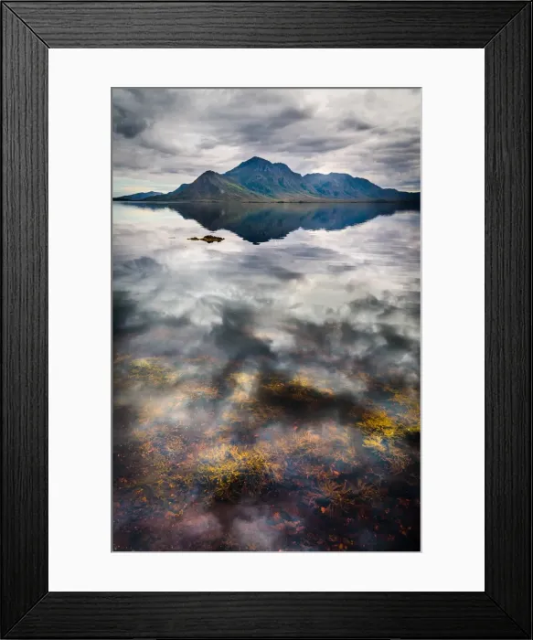 Framed Print : Reflection of Mt Rugby in Bathurst Harbour. Southwest Wilderness, Tasmania