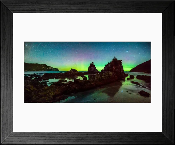 Framed Print : Aurora Australis at Wilson Bright, South West Cape track, Southwest Tasmania