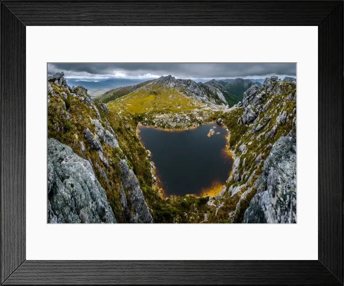Framed Print : Lake Sirona in Western Arthurs Range, Southwest Tasmania Framed Print : Lake Sirona in Western Arthurs Range, Southwest Tasmania
