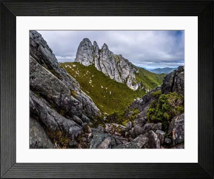 Framed Print : The Needles area in Eastern Arthurs Range, Tasmania