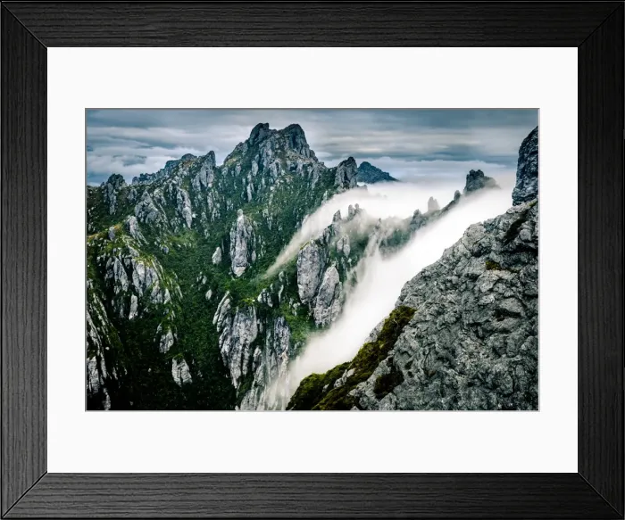 Framed Print : View to mt Mt Hayes from Capella Crags in Western Arthurs Range, Southwest Tasmania Framed Print : View to mt Mt Hayes from Capella Crags in Western Arthurs Range, Southwest Tasmania