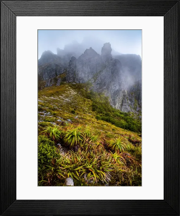 Framed Print : View of Eastern Arthurs Range from Hanging Lake, Southwest Tasmania