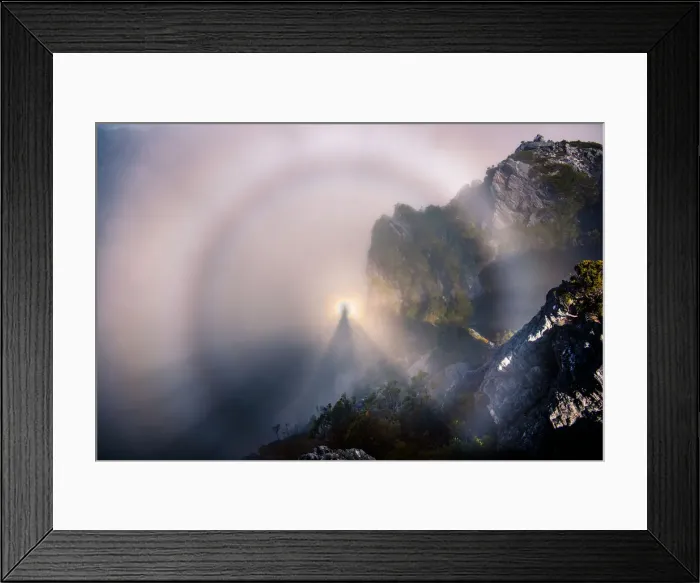 Framed Print : Brocken Spectre at the top of Dorado Peak in Western Arthurs Range