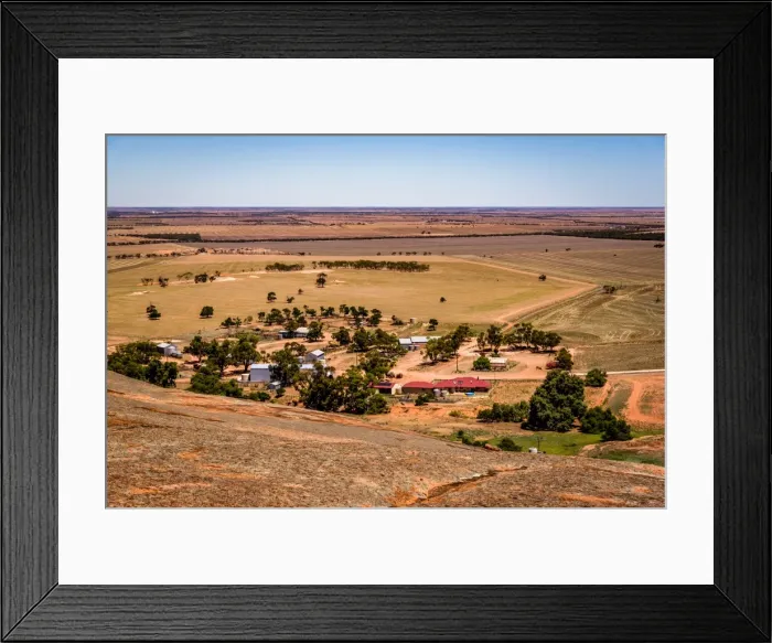 Framed Print : View of the farmland from Pildappa Rock at Erie Peninsula, South Ausralia Framed Print : View of the farmland from Pildappa Rock at Erie Peninsula, South Ausralia