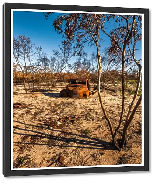 Old rusted car in the Australian Outback