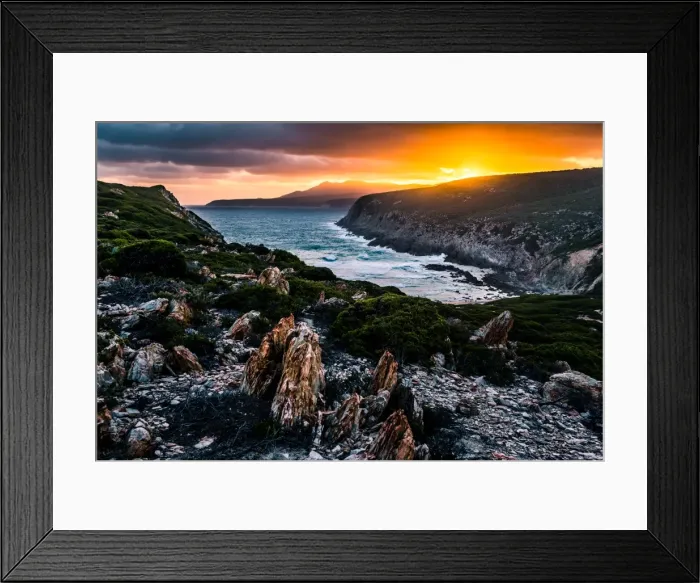 Framed Print : Sunset at one of the capes just off the Hakea Trail in Fitzgerald River National Park Framed Print : Sunset at one of the capes just off the Hakea Trail in Fitzgerald River National Park