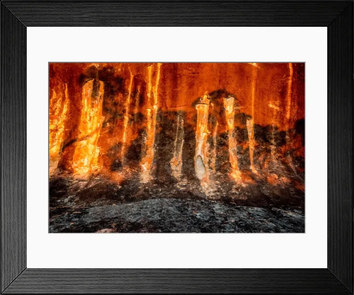 Framed Print : Shadows of eucalyptus trees on Victoria Rock