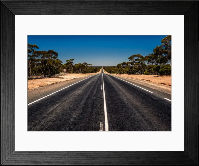 Framed Print : Road through Nullarbor plain in Western Australia