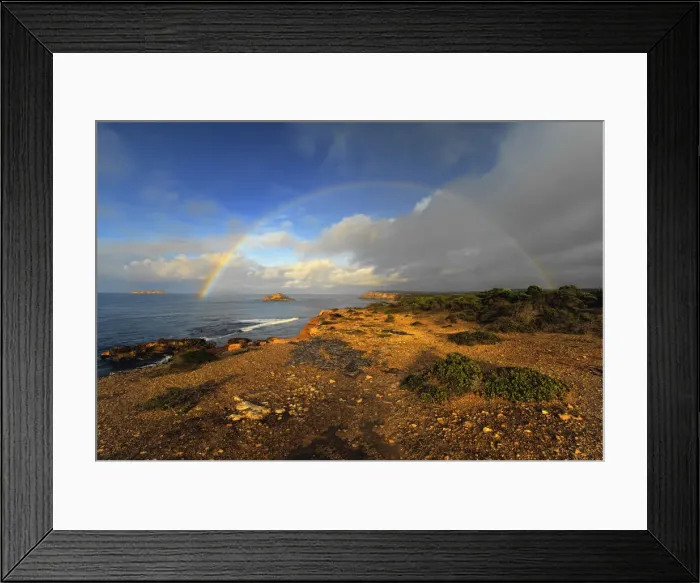 Framed Print : A full rainbow and sushine