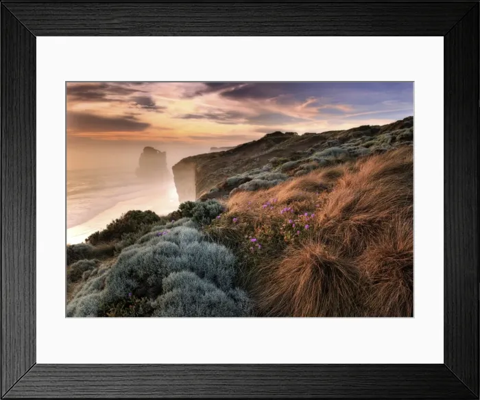 Framed Print : Misty Beach