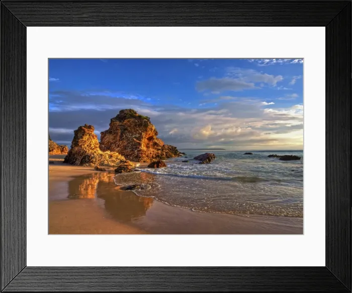 Framed Print : Sunrise on rock