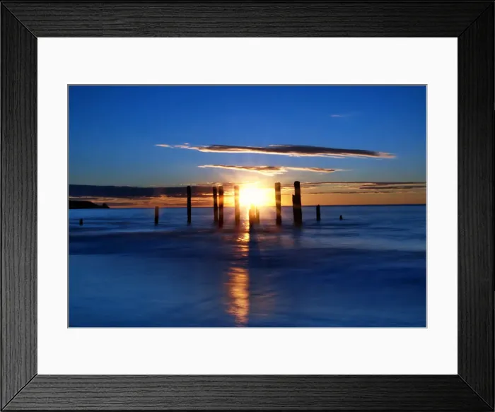 Framed Print : Sunset in pier ruins