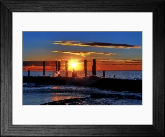 Framed Print : Waves at sunset Framed Print : Waves at sunset
