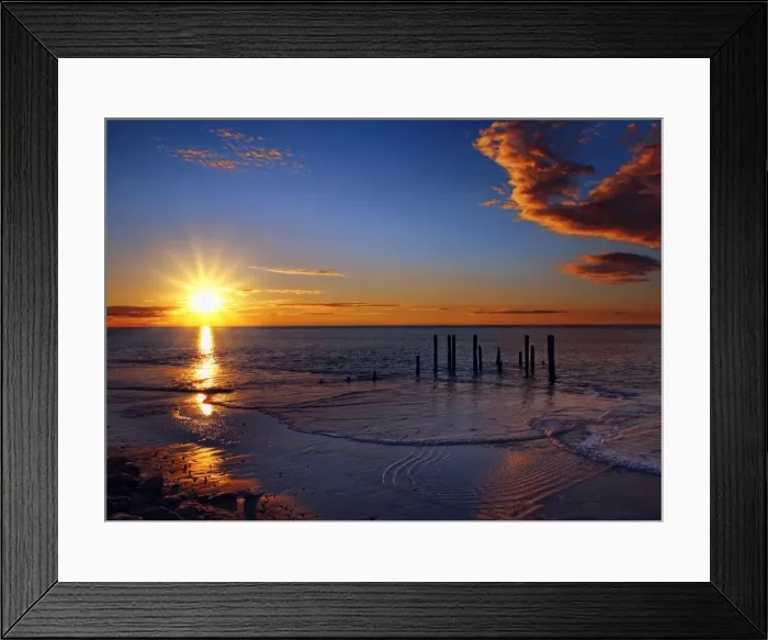Framed Print : Sunset at pier ruins Framed Print : Sunset at pier ruins