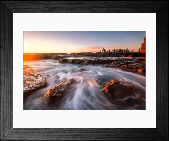 Framed Print : Merge, Seascape dawn