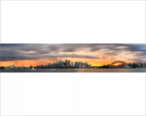 Panorama Scene Sydney Storm on summer time